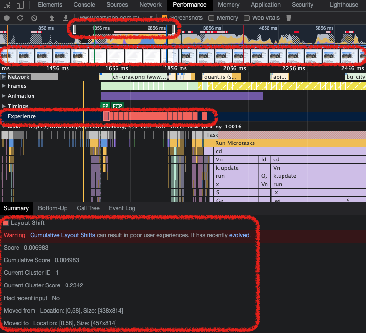 Chrome DevTools debugging for Cumulative Layout Shift (CLS)